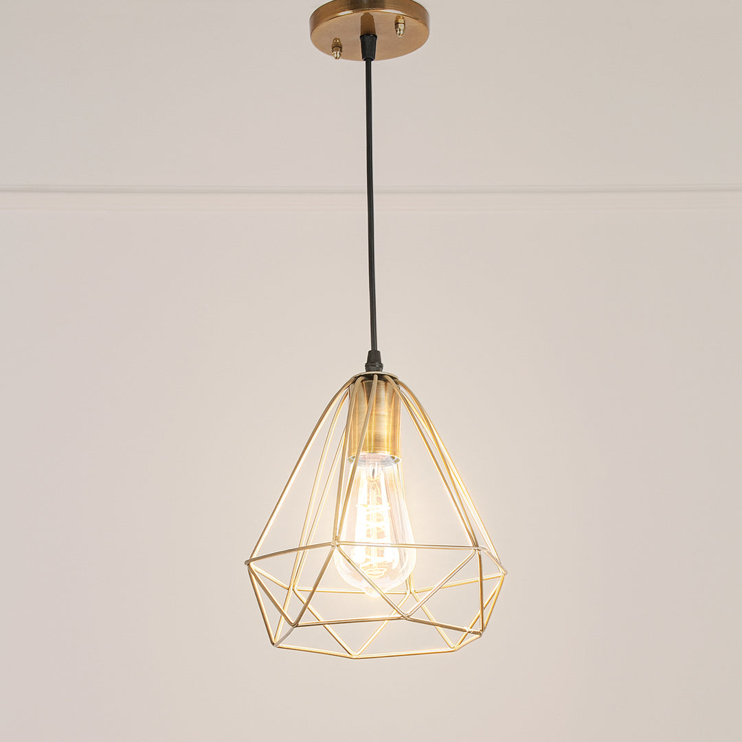 Diamond fit pendant light  - Gold