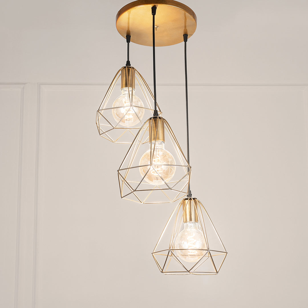 Diamond fit Chandelier  - Gold