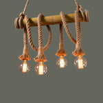 Load image into Gallery viewer, Bamboo Anchor Rope Vinatge Pendant Light - 4 Bulb
