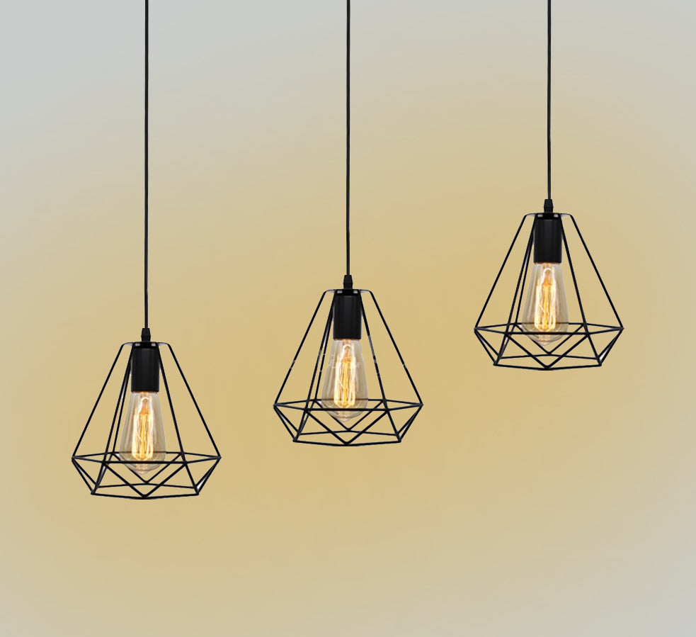 Diamond fit line Chandelier  - Black