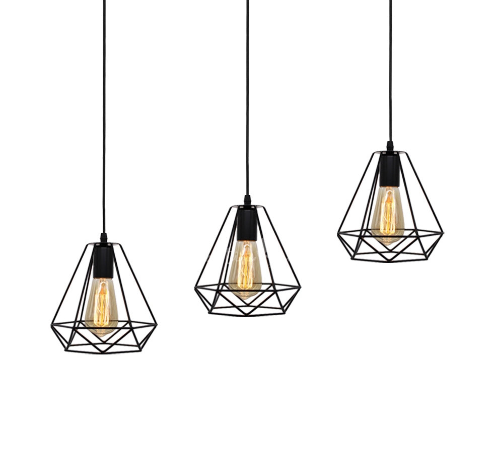 Diamond fit line Chandelier  - Black