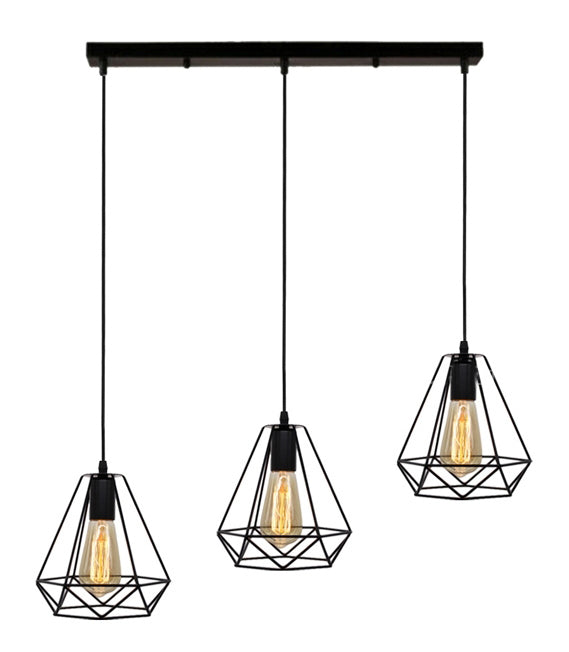 Diamond fit line Chandelier  - Black