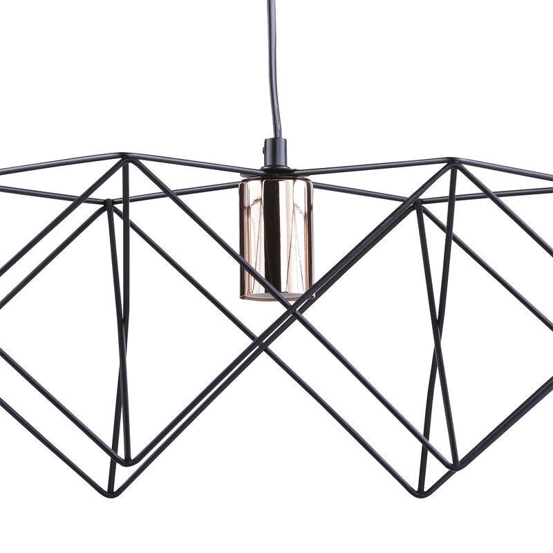 triple Star  fit line Chandelier  - Black