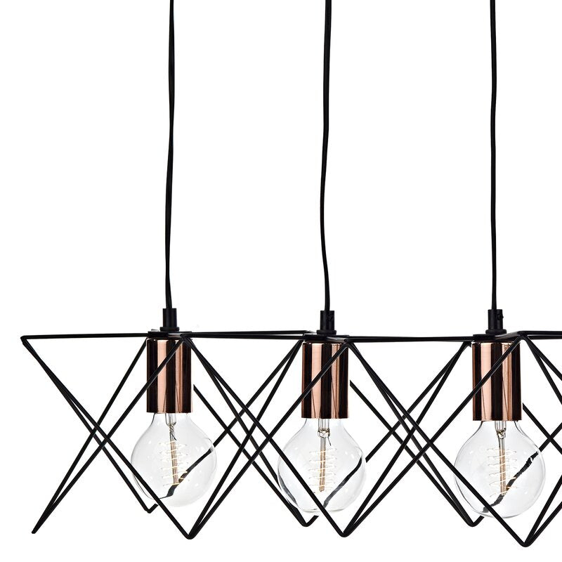 quintuple Star fit line Chandelier  - Black