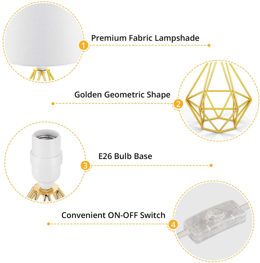 Diamond fit table lamp - Gold