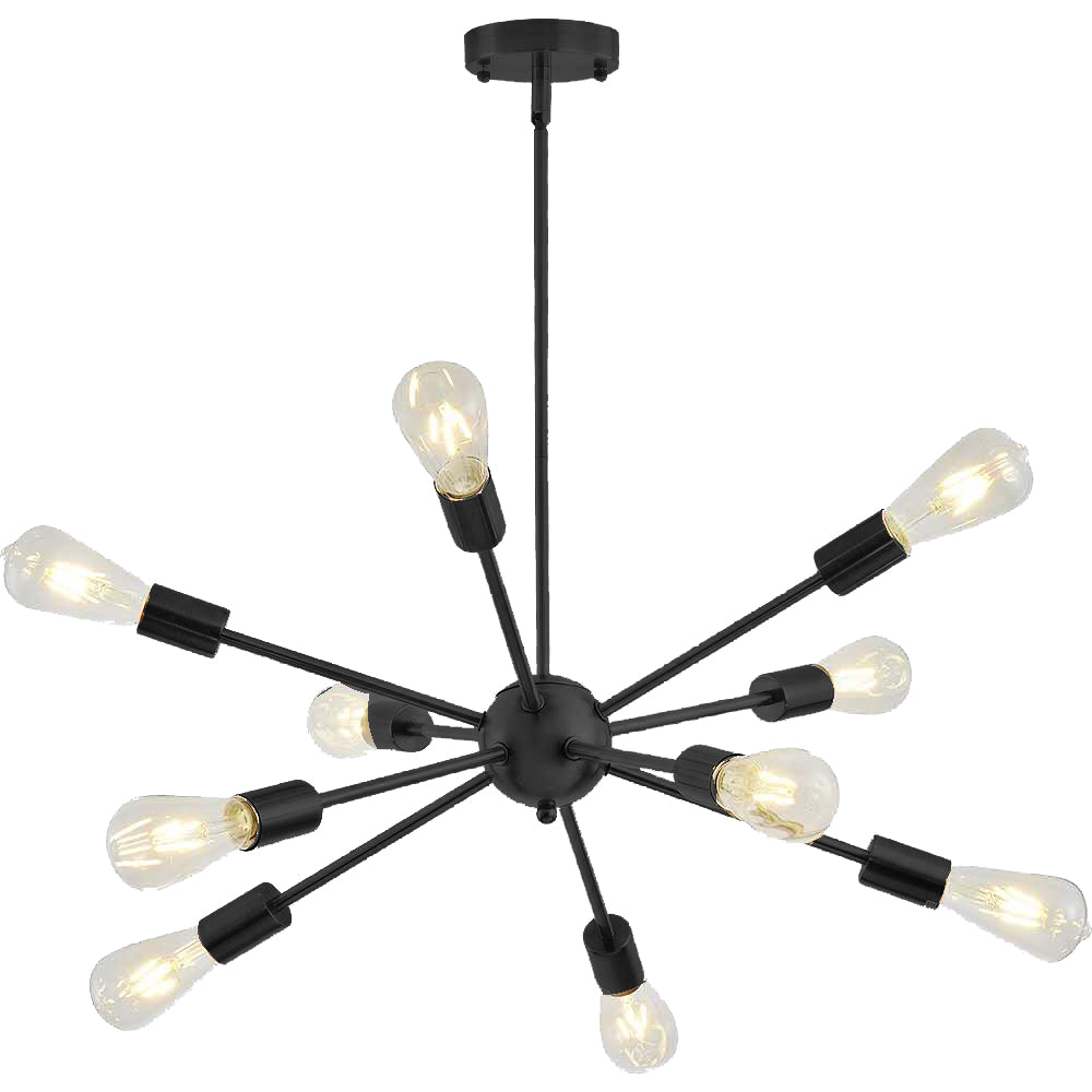 Mesh  chandelier - 10 branch - black