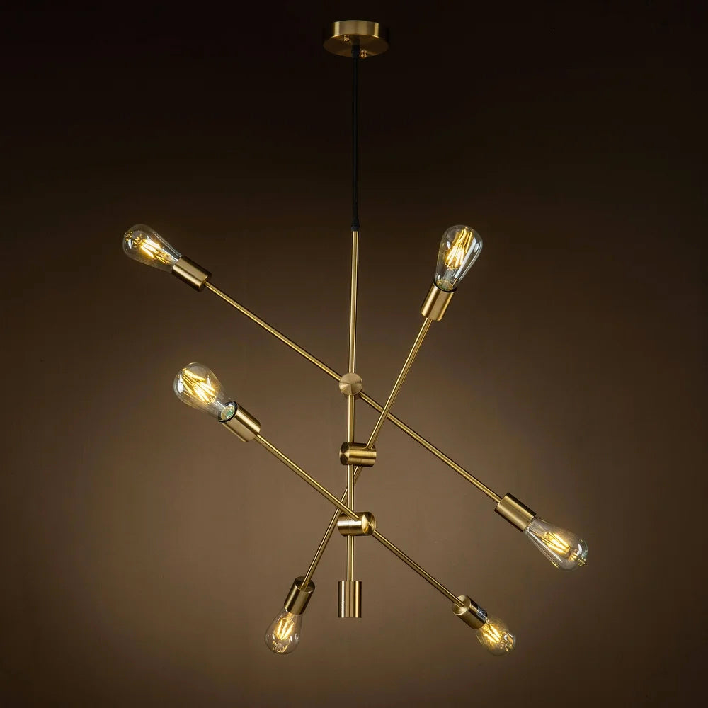 Sputnik Chandelier - 6 bulb - Gold