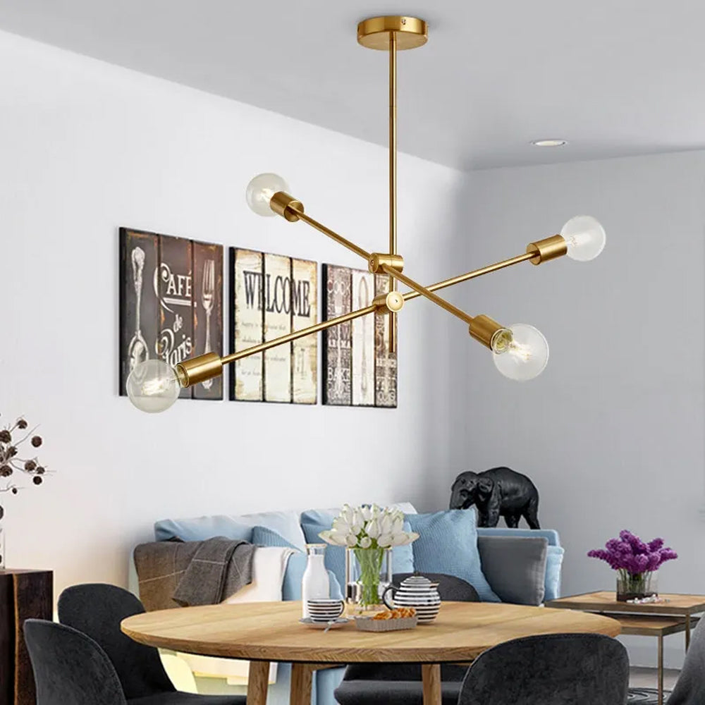 Sputnik Chandelier - 4 bulb - Gold