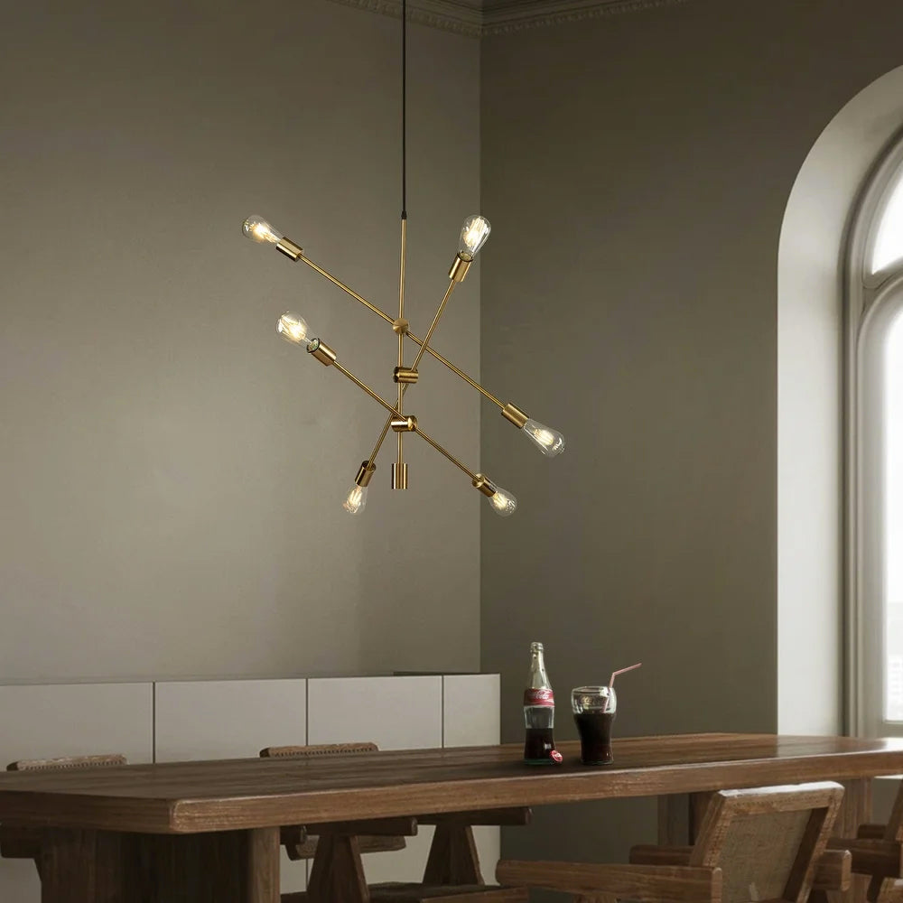 Sputnik Chandelier - 6 bulb - Gold