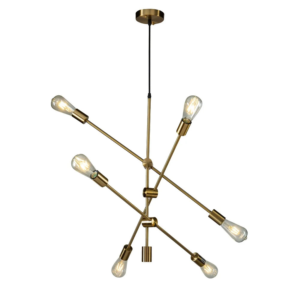 Sputnik Chandelier - 6 bulb - Gold