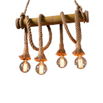 Load image into Gallery viewer, Bamboo Anchor Rope Vinatge Pendant Light - 4 Bulb
