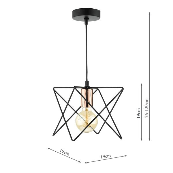 Star fit pendant light  - Black