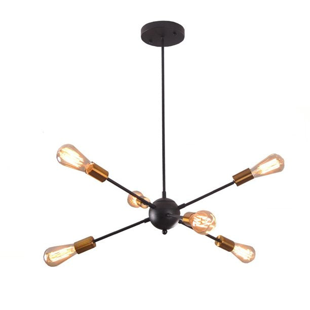 Mesh  chandelier - 8 branch - black gold