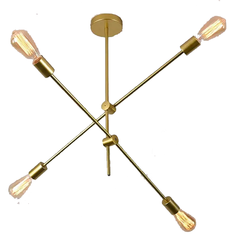 Sputnik Chandelier - 4 bulb - Gold