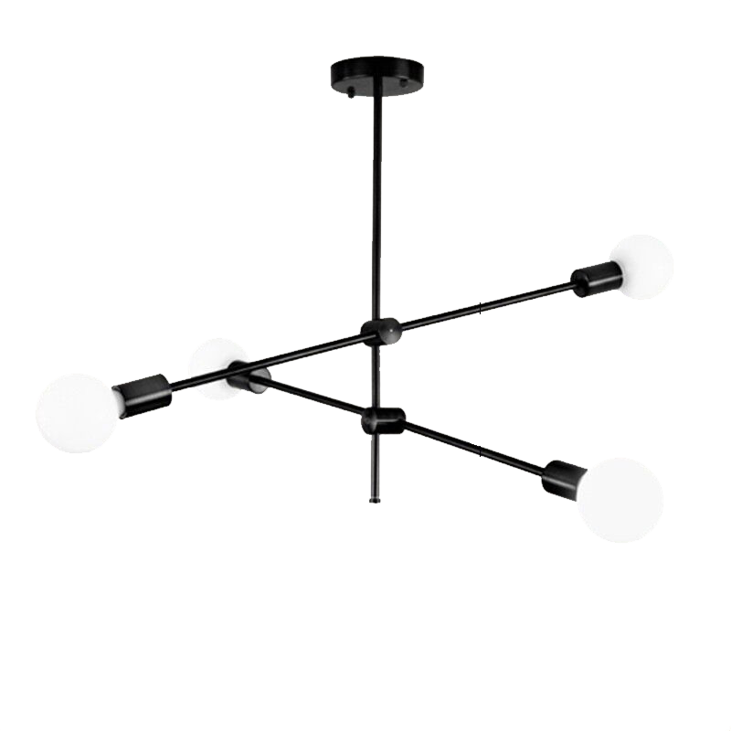 Sputnik Chandelier - 4 bulb - Black