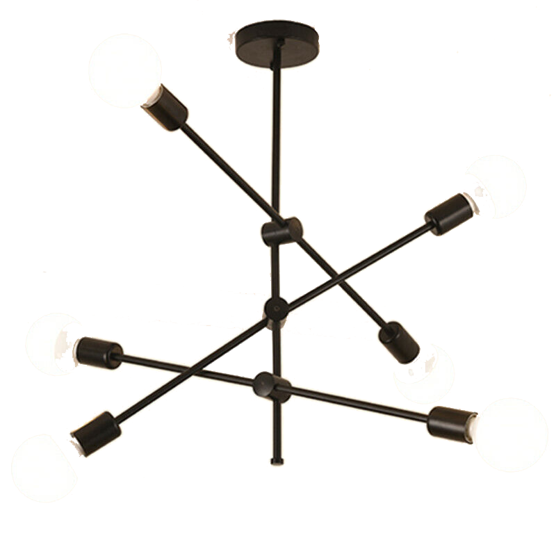 Sputnik Chandelier - 6 bulb - Black