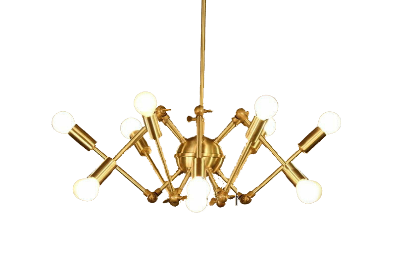 Mesh movable chandelier - 8 branch - Gold