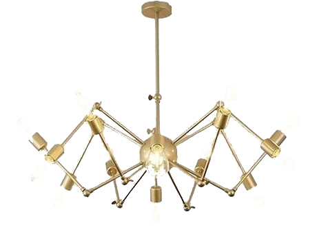 Mesh movable chandelier - 12 branch - Gold