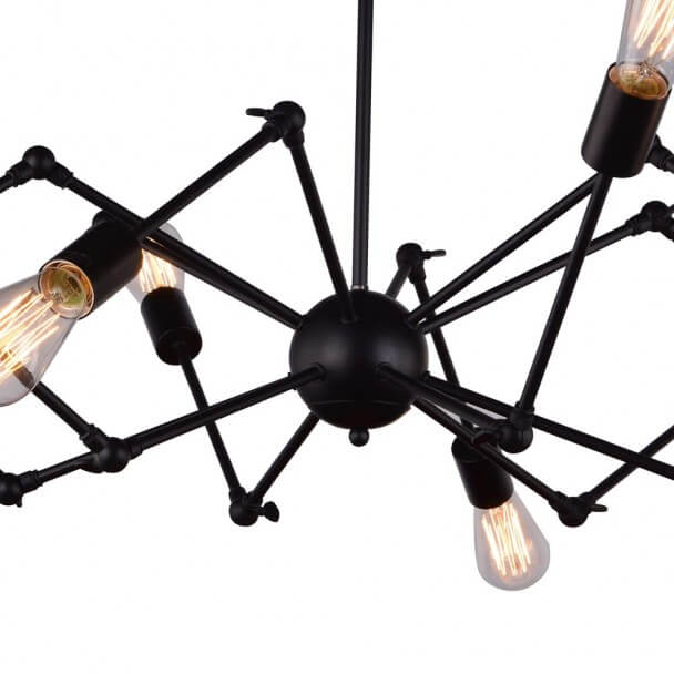 Mesh movable chandelier - 12 branch - black