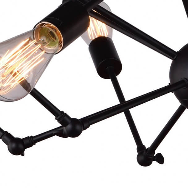 Mesh movable chandelier - 12 branch - black