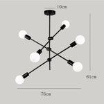 Load image into Gallery viewer, Sputnik Chandelier - 6 bulb - Black
