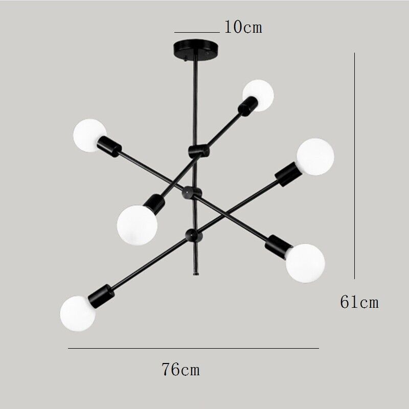 Sputnik Chandelier - 6 bulb - Black