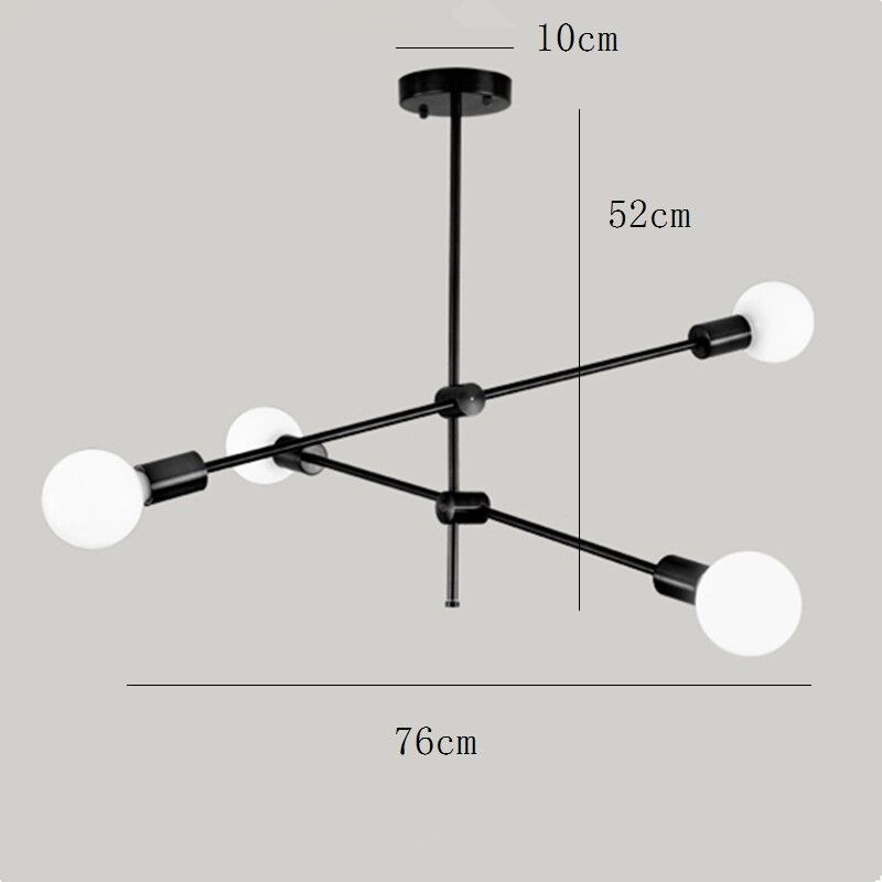 Sputnik Chandelier - 4 bulb - Black