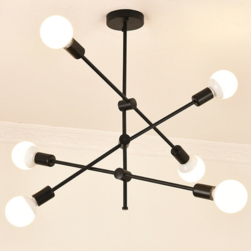 Sputnik Chandelier - 6 bulb - Black