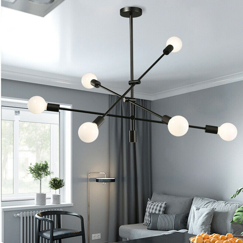 Sputnik Chandelier - 6 bulb - Black