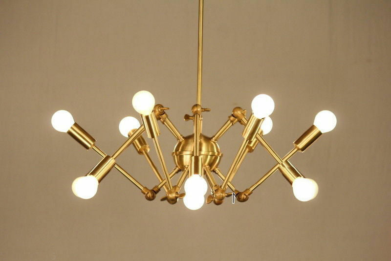 Mesh movable chandelier - 8 branch - Gold