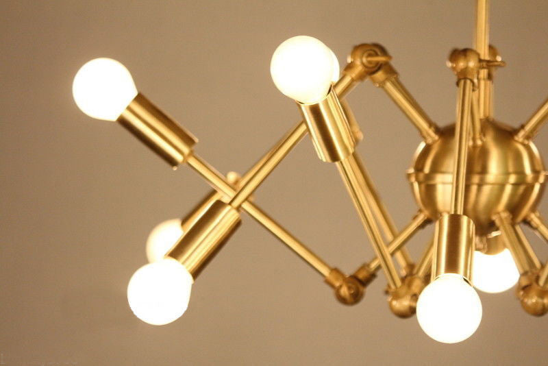 Mesh movable chandelier - 8 branch - Gold